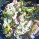 Subway salad dinner at camp